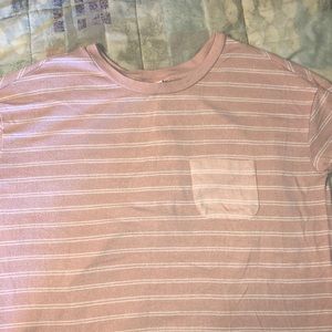 Oversized striped pink tee